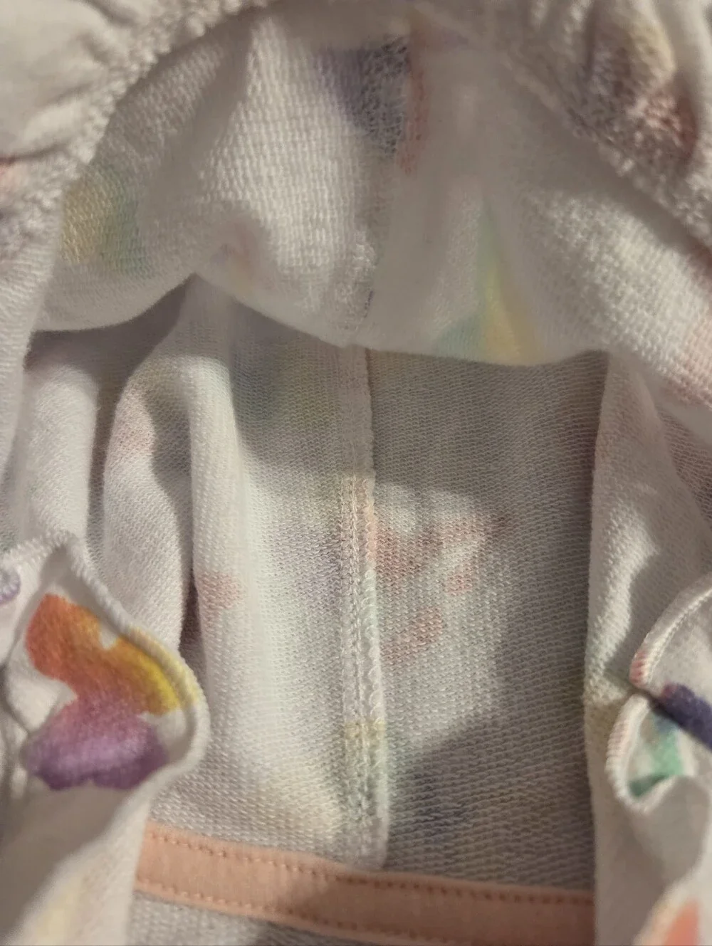 Cat & Jack White Girls' Hooded Zip Sweatshirt with Rainbow Butterfly Print
